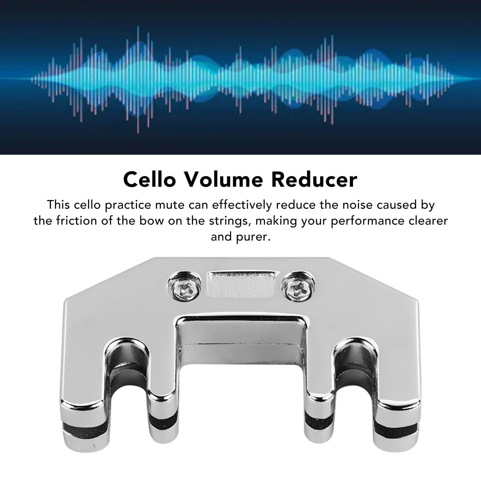 Sourdine de Violoncelle, Accessoire D'instrument à Cordes de Silencieux de Violoncelle de Réduction de Bruit de Pratique de Violoncelle en Métal Durable (SILVER)