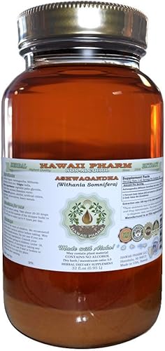 Vista 5 de Ashwagandha Extracto líquido sin alcohol, Ashwagandha orgánica (Withania Somnifera) Suplemento herbario natural de glicerita de raíz seca Hawaii