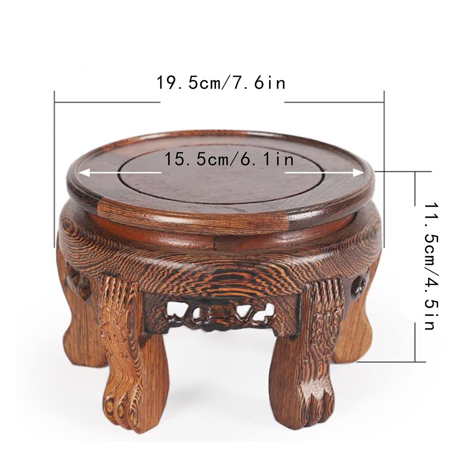 Rośliny ogrodowe Podstawka do doniczki Drewniana podstawa wazonu Podstawa czajnika Podstawa Bonsai Drewniana taca Ozdobny stojak ekspozycyjny Wspornik rzemieślniczy 4,5 cala Wysoki stojak na rośliny o