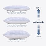 OSBED Shredded Memory Foam Pillows King Size Set of 2, Cooling Pillows for Sleeping 2 Pack, Adjustable Loft Bed Firm or Soft Pillows for Side, Back, Stomach, Hot Sleepers (20"x 36")