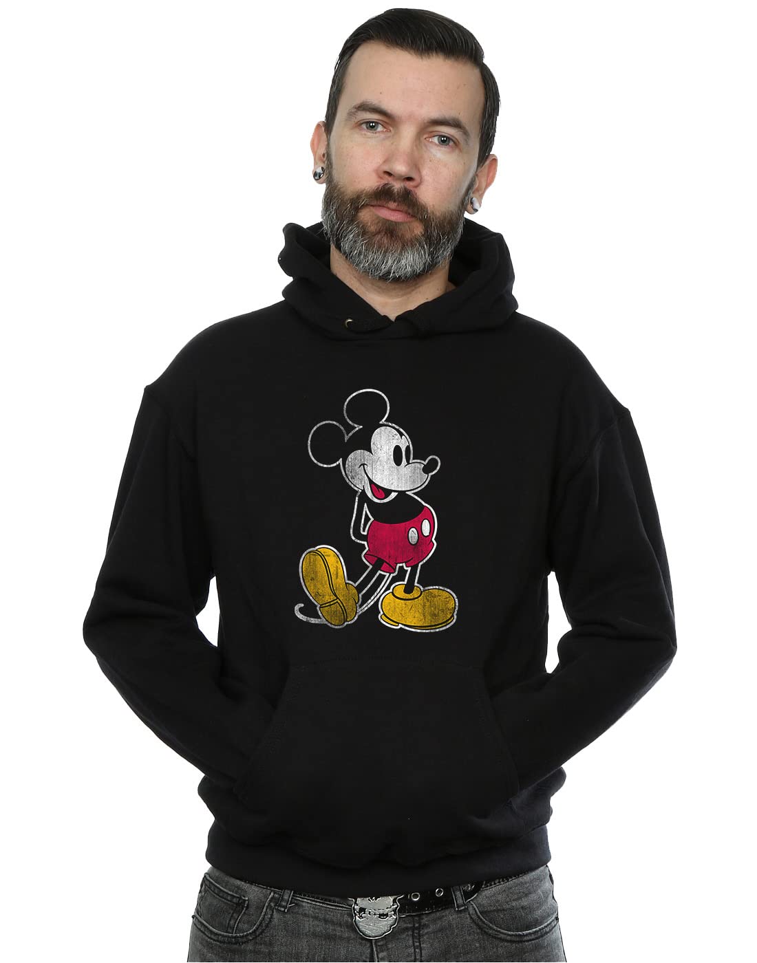 Disney Men's Mickey Mouse Classic Kick Hoodie Black XX-Large