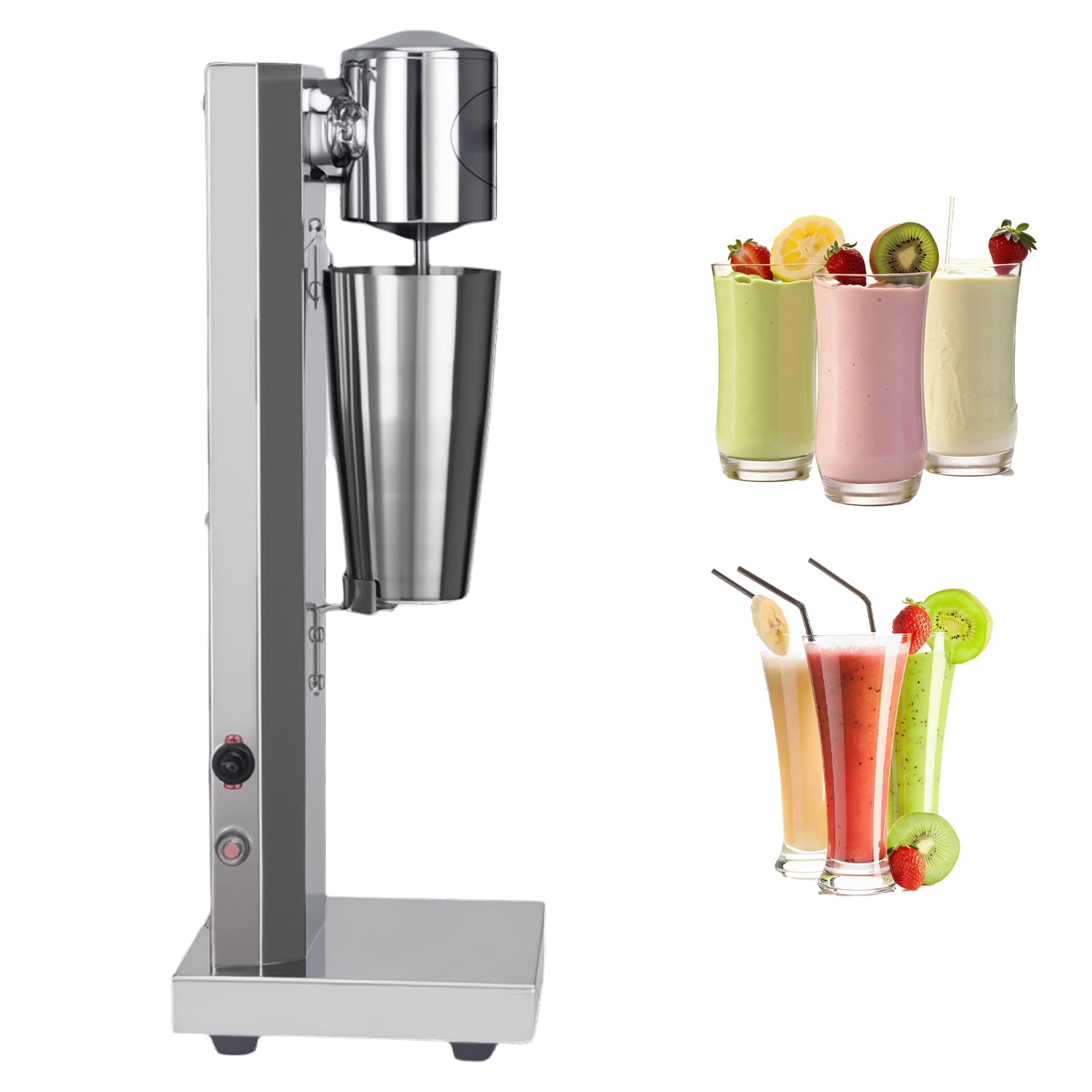Machine À Milkshake Commerciale de 800 Ml, Mélangeur de Milkshake Électrique de 150 W avec Interrupteur À Double Vitesse, Lame de Mélange en Forme de Papillon, Pieds en Caoutchouc