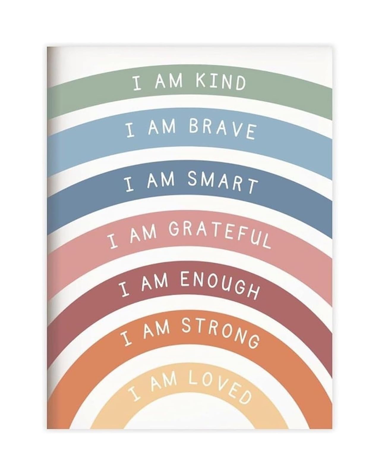BIANMTSW Affirmations Canvas Wall-Art Poster Encouraging Decor for Bedroom Classroom Playroom Nursery Framed,08x12inch(20x30cm)