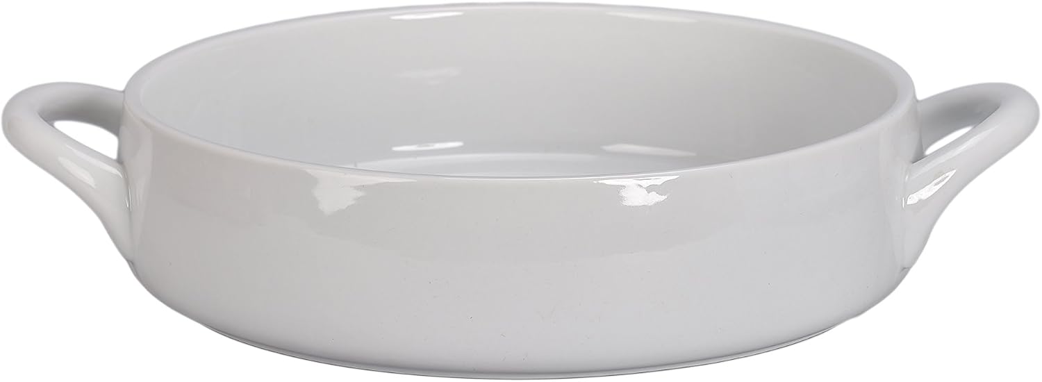 BIA Cordon Bleu Taos 3.5-Quart Round Baker Dish with Handles, White