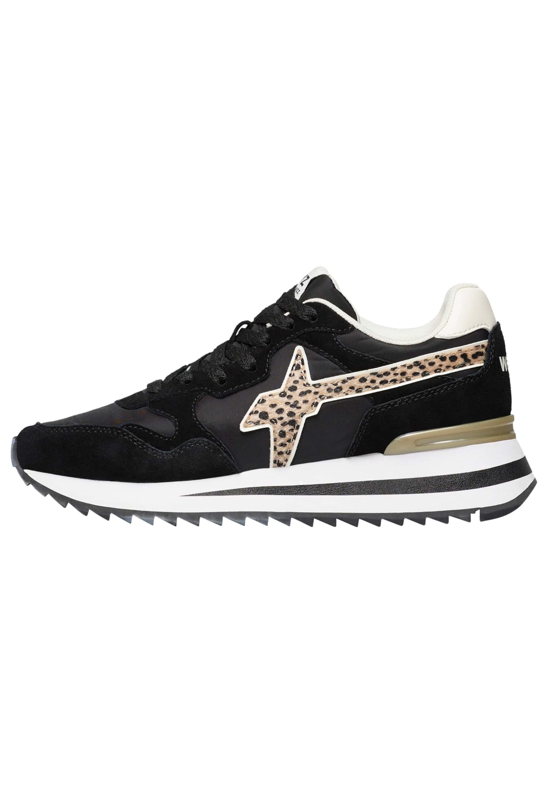 w6yz Women Yak-w. Oxford Flat, Black Bone, 6 UK