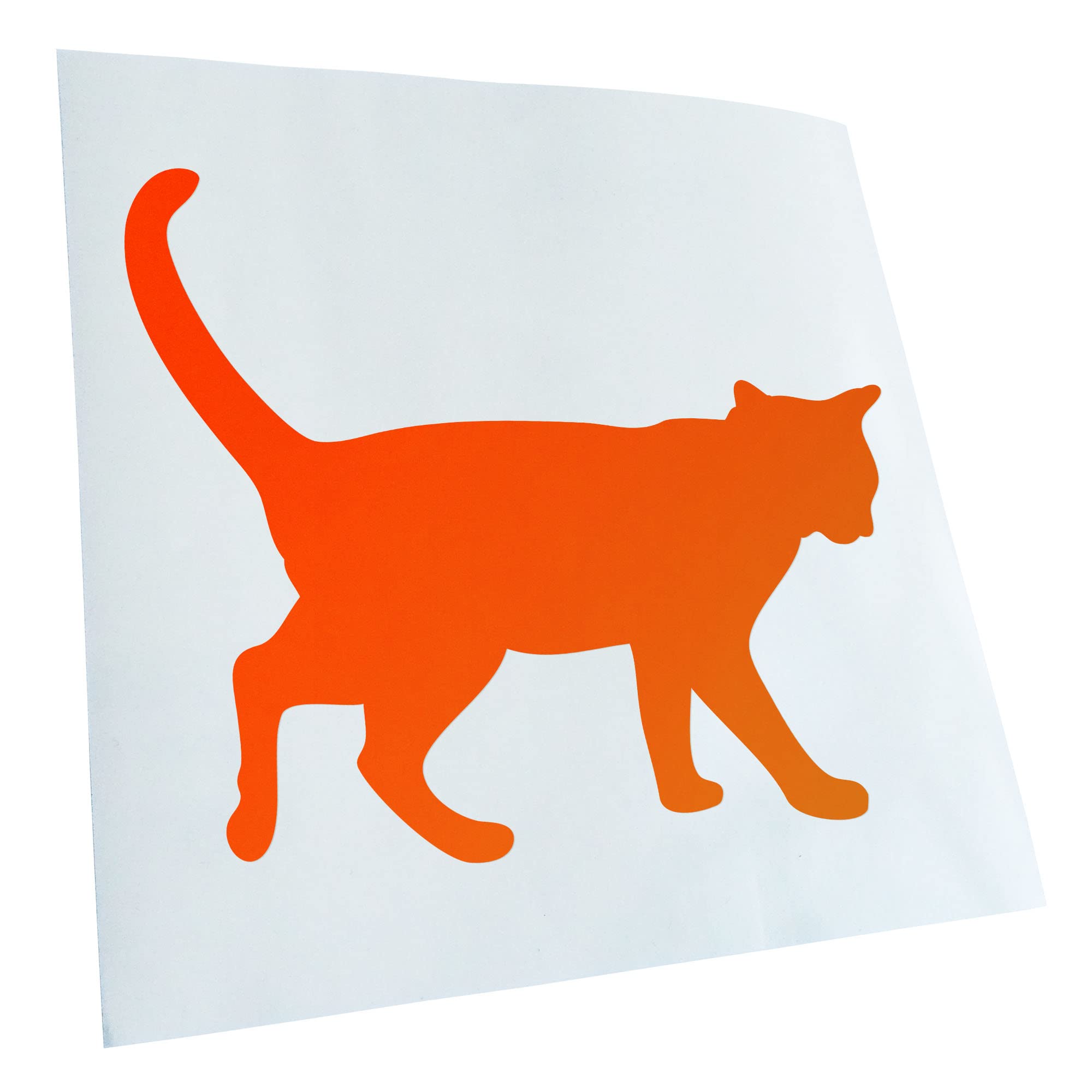 Kiwistar - Sticker - Cat 12 x 10 cm - Fluorescent Orange - G10 - for Cars, Bicycles, Vehicles, Motorcycles, Mopeds, Tuning, Rear Windows