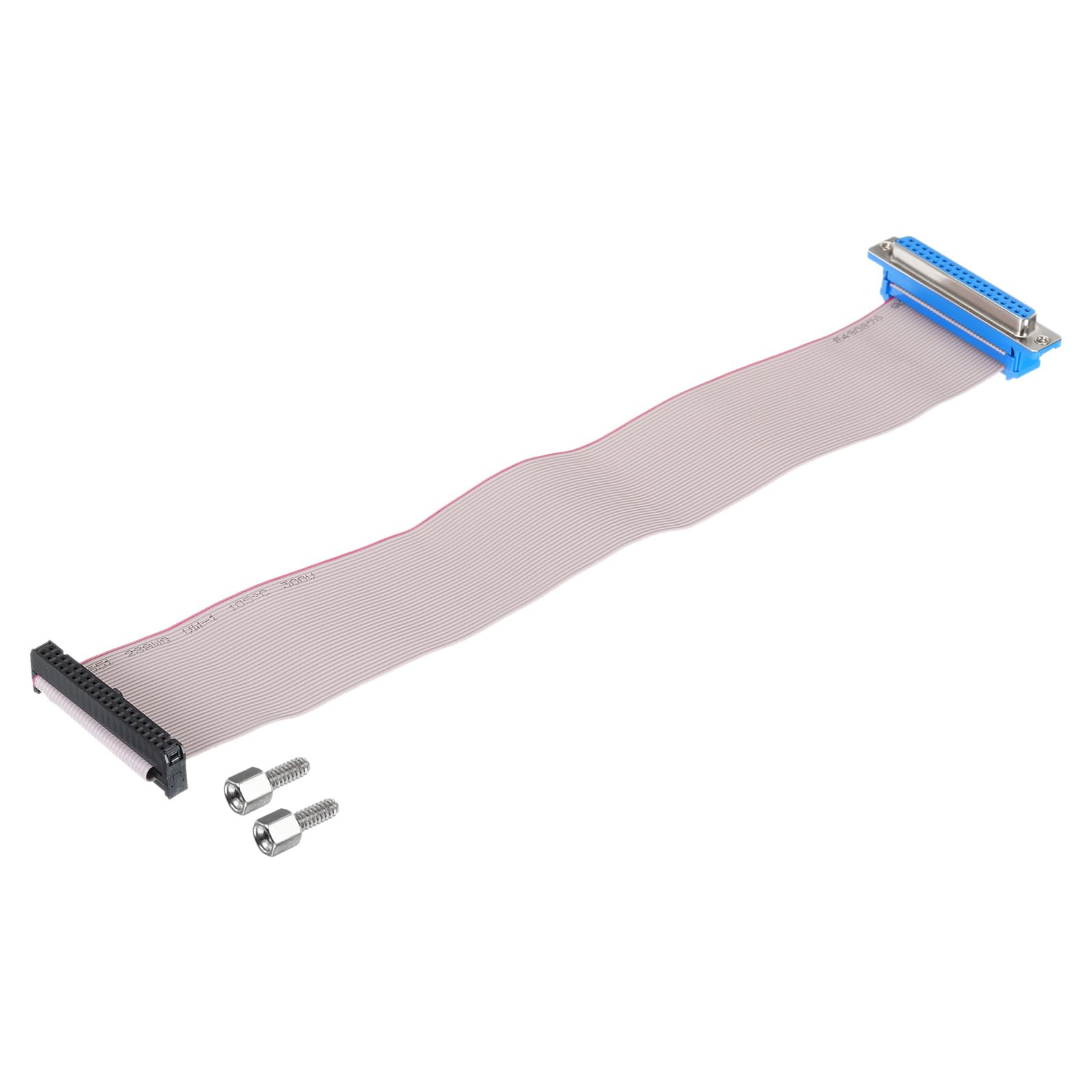 MECCANIXITY 40Pin Flat Ribbon Cable Grey DB37 Female to FC-40P 2.54mm Pitch 30cm Length DB Serial Port Cable for Computer, LED Display, DVD with 2 Screws