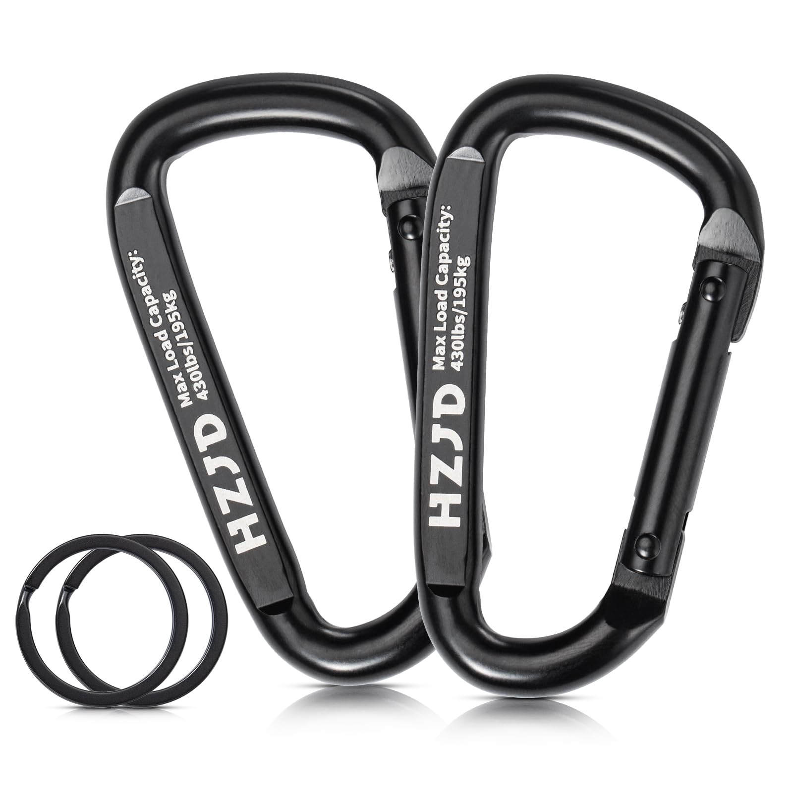 HZJD Carabiner Caribeaner Clip, 430lbs, 3