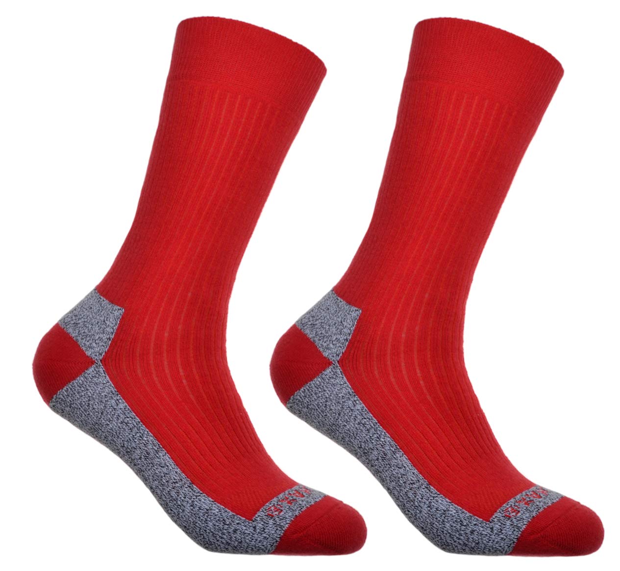 Wb Socks Men's Red 2 Pairs Of Cotton Coolmax Walking Socks