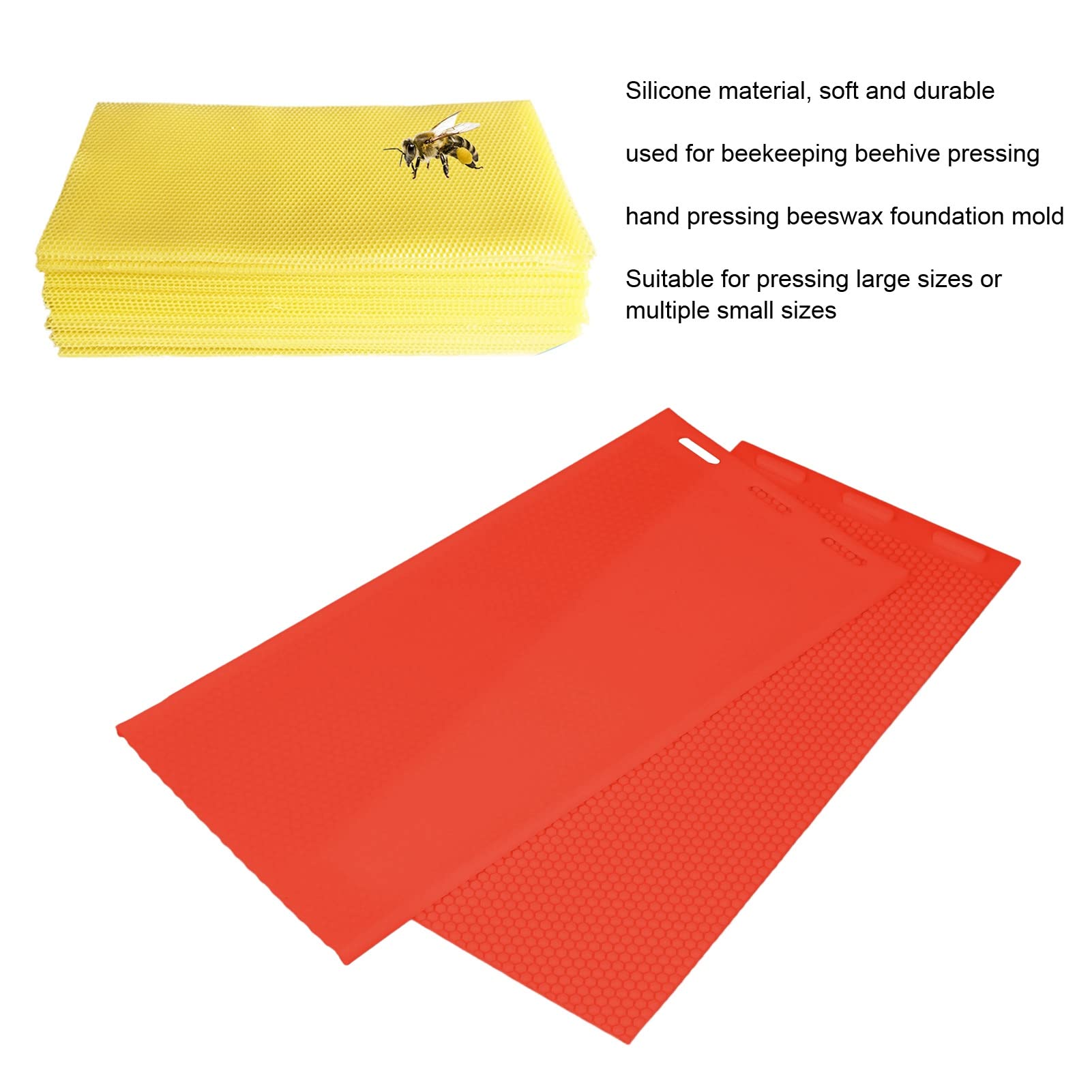 Moule cire d'abeille silicone, Presse fondation ruche apiculture, Portable et réutilisable pour transport facile, Multifonctionnel modèle nid d'abeille autres produits
