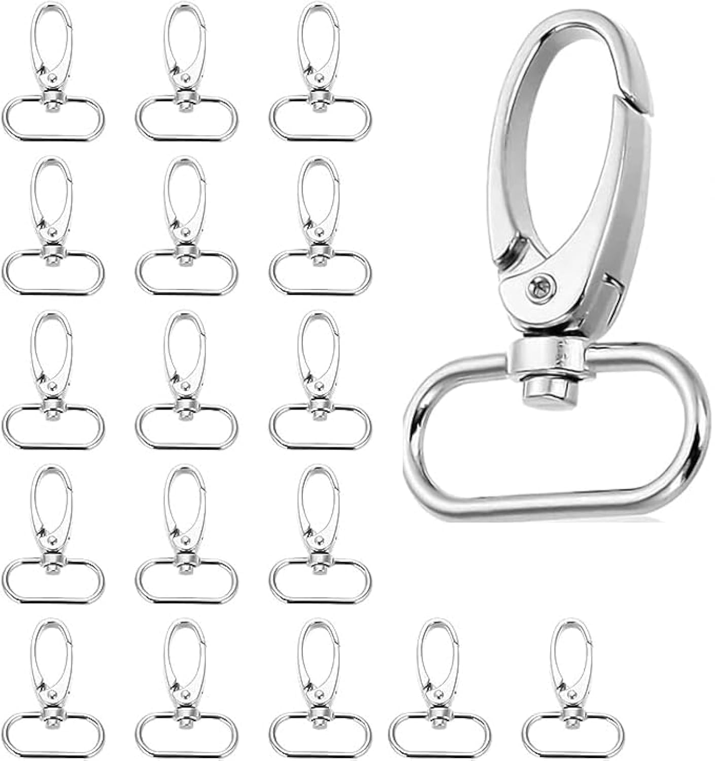 30 piezas de cierre giratorio, mosquetones, llavero de langosta, clip de gancho para bolsos, cinturones, llaveros y manualidades (ancho interior 25mm)