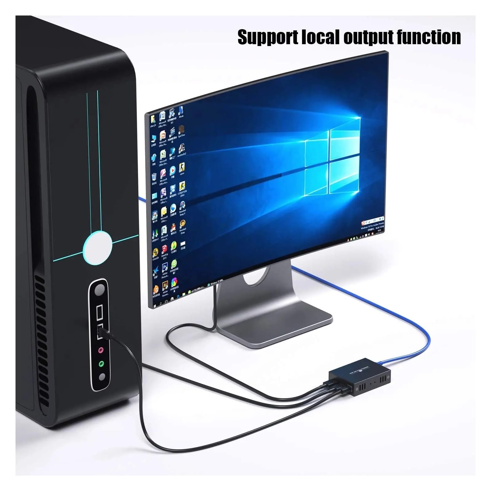 Konwerter Cyfrowy, 50-metrowy przedłużacz KVM USB do zdalnego sterowania myszką i klawiaturą sygnałów 1080P przez kabel Ethernet