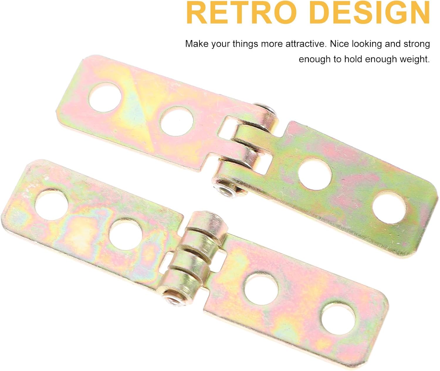 jojofuny 12pcs 60x13mm Folding Cabinet Hinges Heavy-Duty Metal Chest and Drawer Hardware for Door and Box Repair