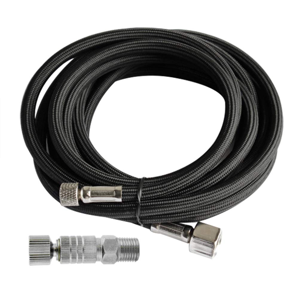 T TOGUSH3M 1/4" & 1/8" Airbrush Air Hose with 1/8 & 1/8 Airbrush Quick Couple Nylon Braid Hose for All Airbrushes Compressors