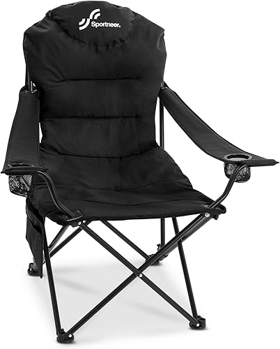 Sportneer Silla de camping plegable Silla de camping de 3 ángulos ajustables con respaldo reposacabezas y bolsa de transporte - Silla plegable