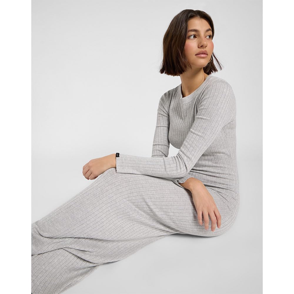 Lee - Vestido Mujer - Corte Regular - Crew Neck Maxi Dress - Gris Jaspeado