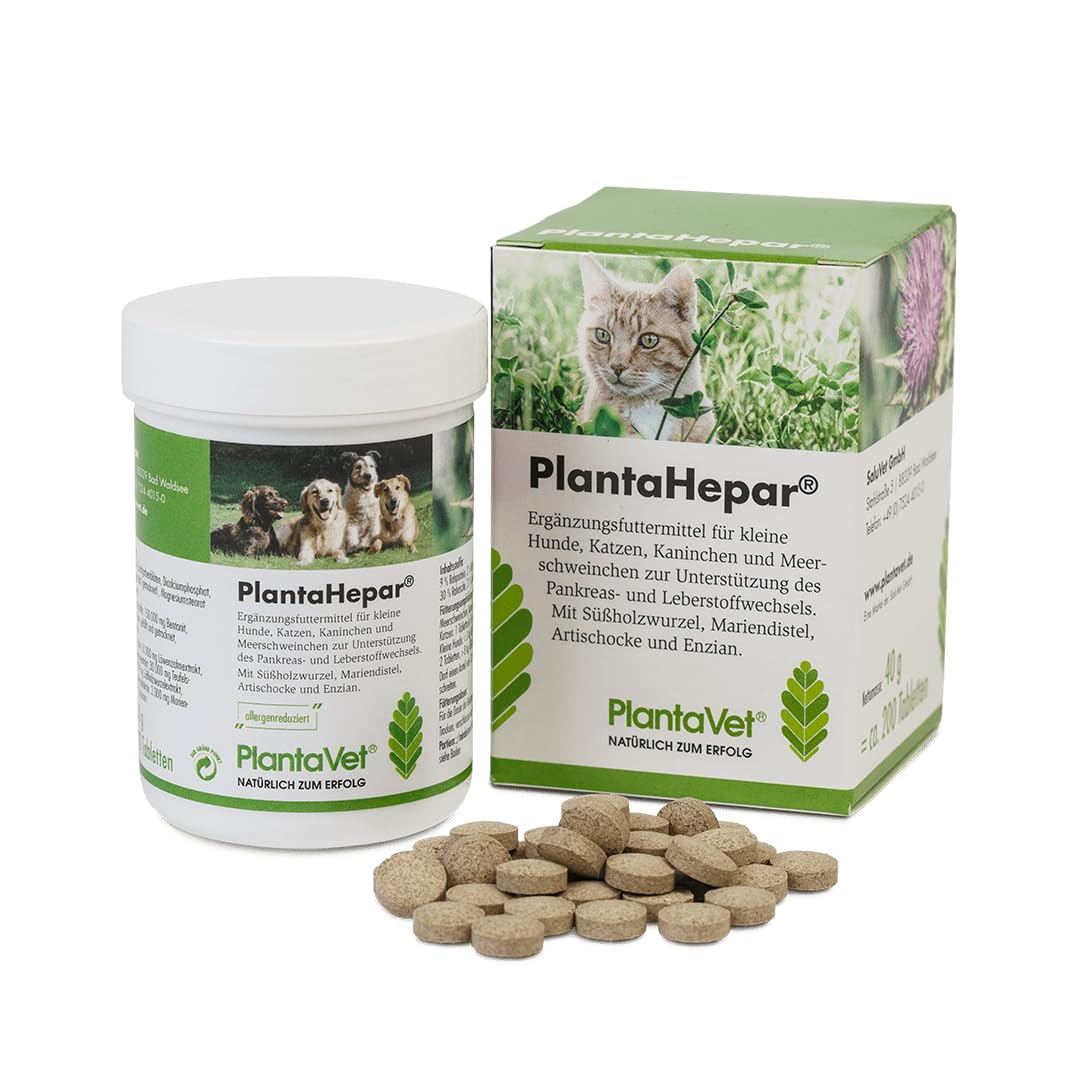 PlantaHepar | 40 g | ca. 200 Tabletten | Ergänzungsfutter für kleine Hunde, Katzen, Kaninchen und Meerschweinchen