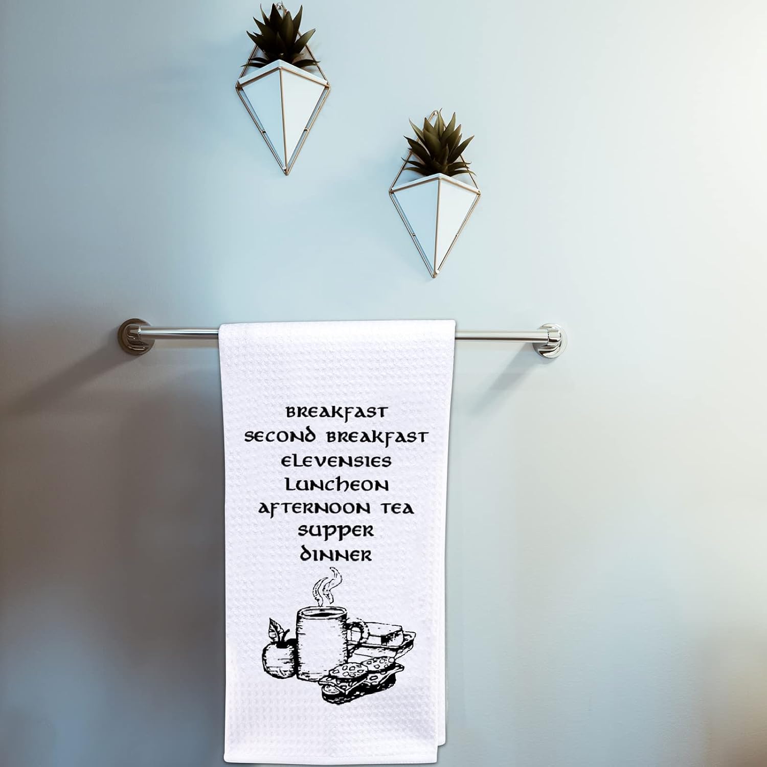 POFULL Second Breakfast Gift Funny Movie Inspired Kitchen Towel Home Decor Hostess Gift (Breakfast Towel) image 5