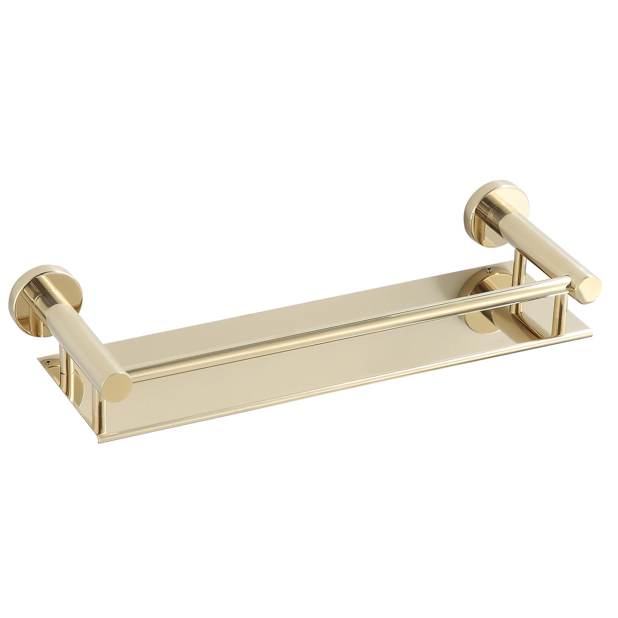 bgl Bathroom Shelf Wall Mounted Gold 40CM – Modern Rustproof Shower Storage Rack with Guard Rail, Space-Saving Bathroom Organiser for Shampoo