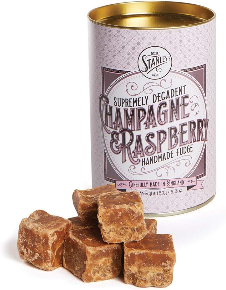 Mr Stanley's Boozey Fudge Drum, 150g - Pack of 2 (Champagne & Raspberry)