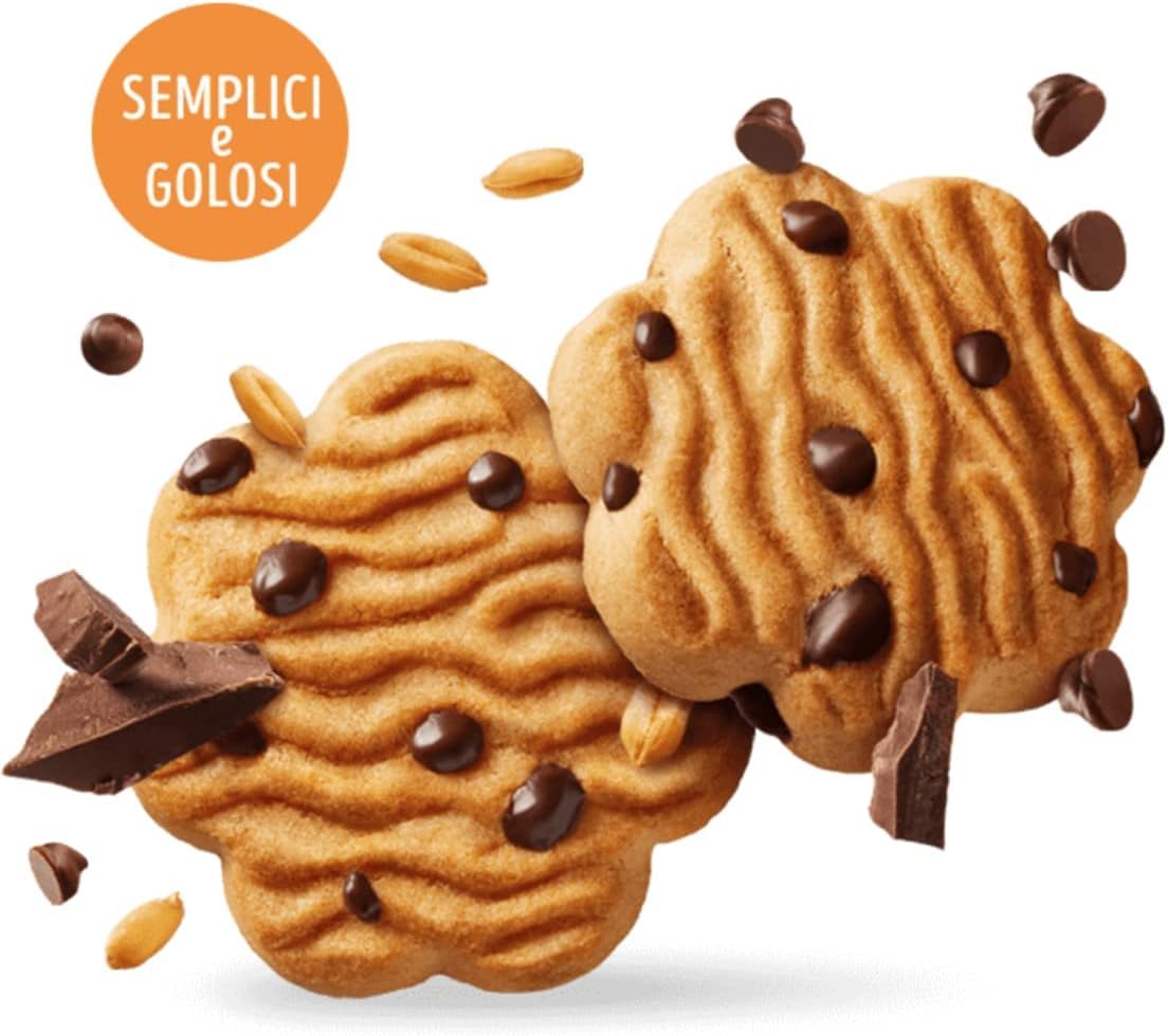 Misura Privolat Biscotti - 8 galletas sin leche ni huevos, con chispas de chocolate de 290 g + llavero Beni Culinari gratuito