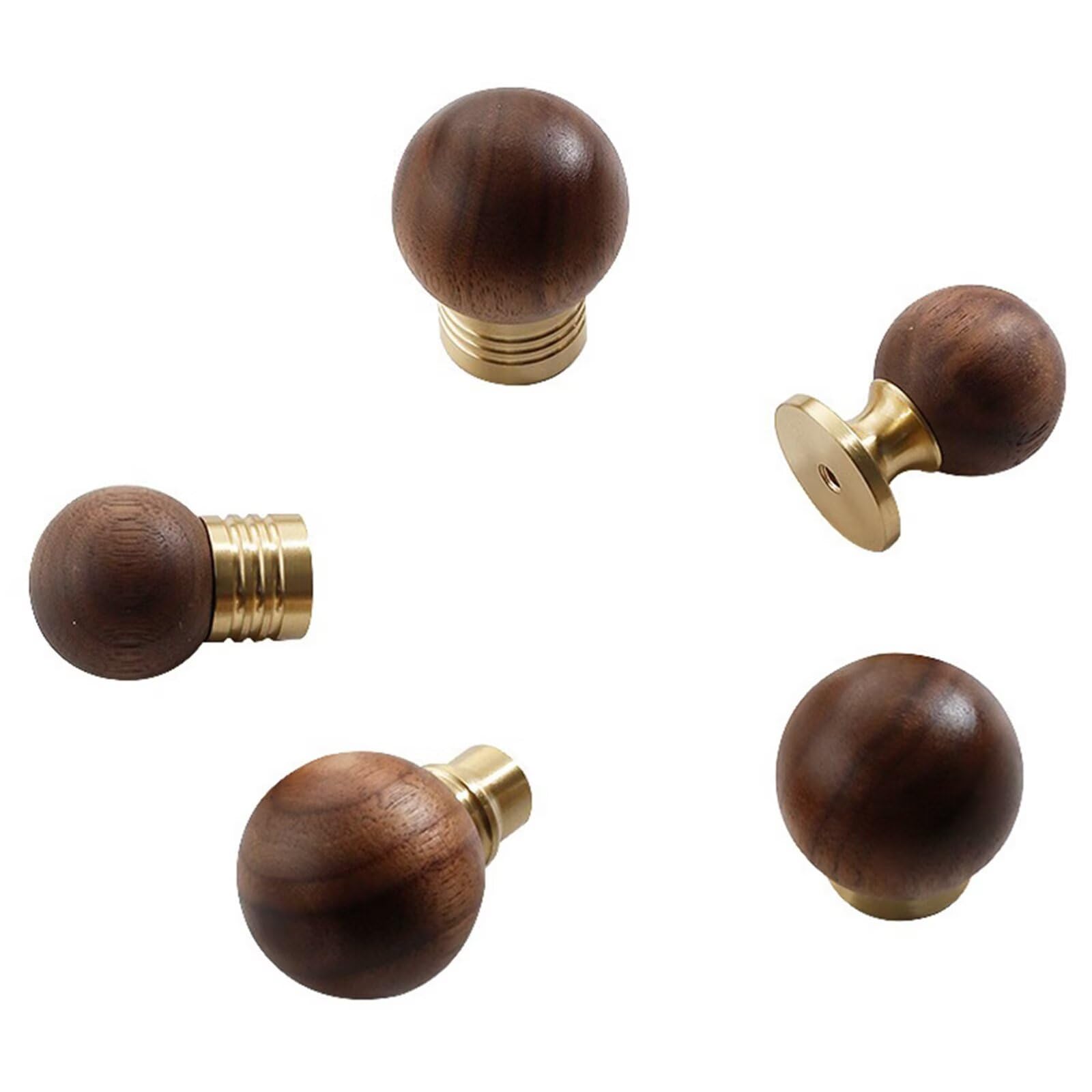 Set di 10 pomelli in legno naturale da 30 mm, semplici pomelli in legno massello di noce, maniglie per cassetti con viti, per mobili da cucina, porte, armadi, scrivanie, cassetti, librerie