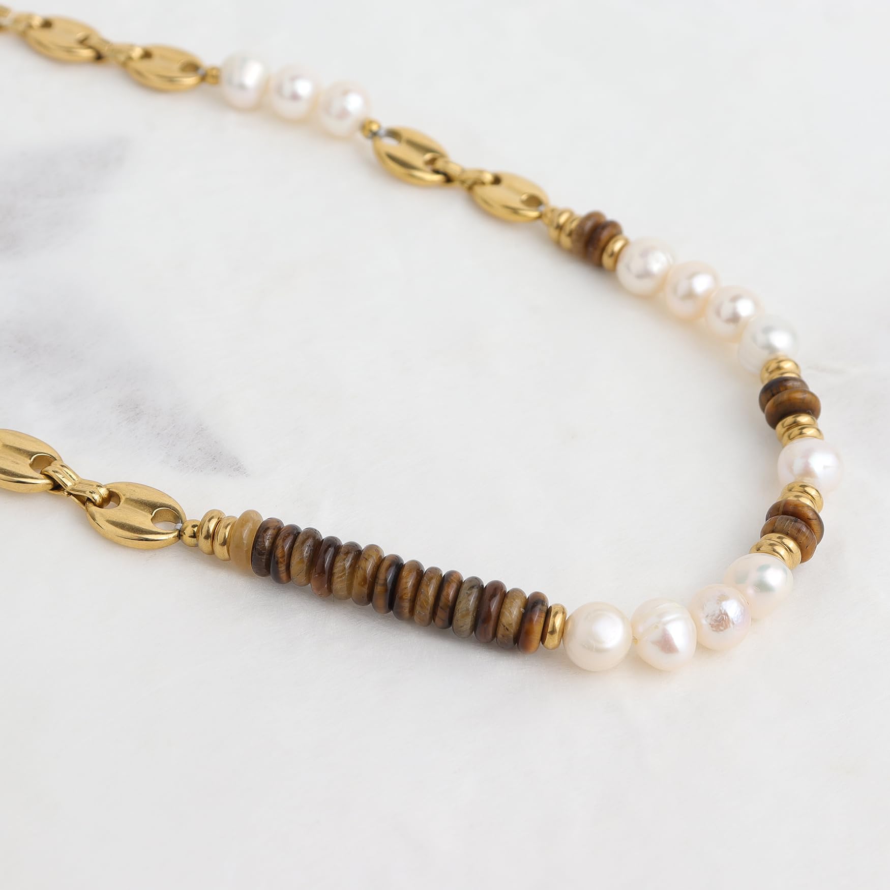 Cuenta de Perla de Piedra Preciosa de Ojo de Tigre para Mujer, Regalo de joyería de Fiesta de declaración Boho