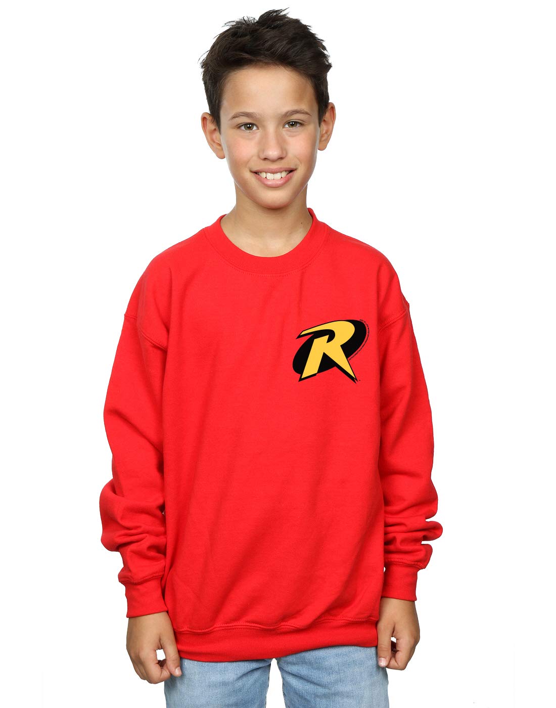DC Comics Batman Robin Logo Sweatshirt - Red - 5-6 Years