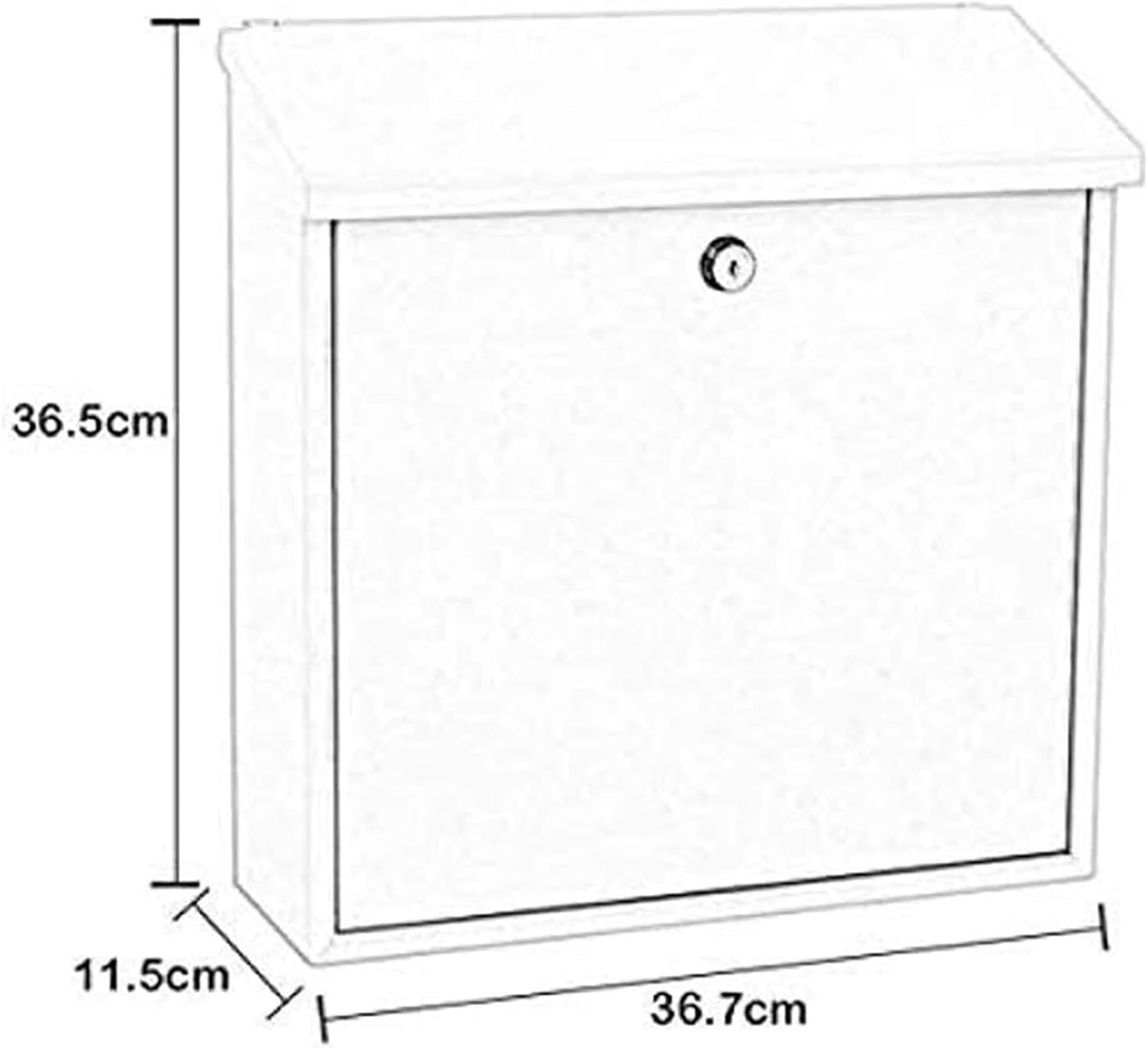 Mailbox Wall Mount Mailbox for Outside Lockable Office Letterbox Postbox Home Outdoor Decorative