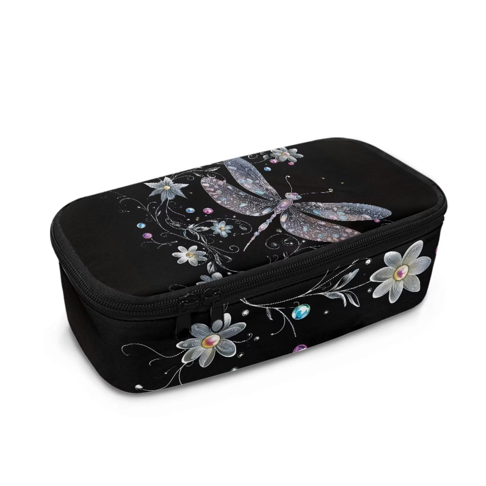 COEQINE Dragonfly Pencil Case for Girls Aesthetic Pen Pouch, Colored Large Pencil Bag with Zipper, Kawaii Stationery Storage and Organizer School Supplies for Teen and Adult Girls — image 1