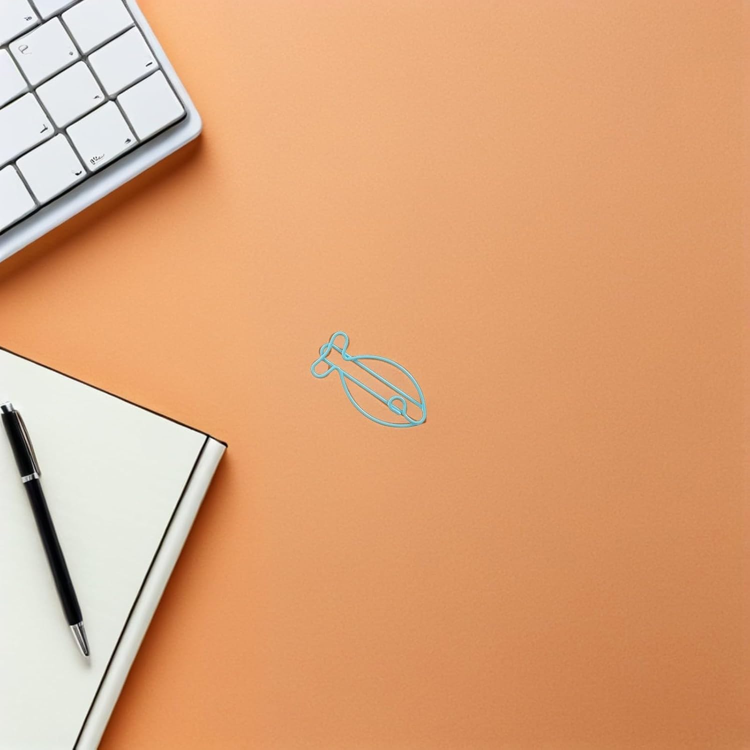 60pcs Paper Clips Metal Fish Shaped for Desk Organization image 4