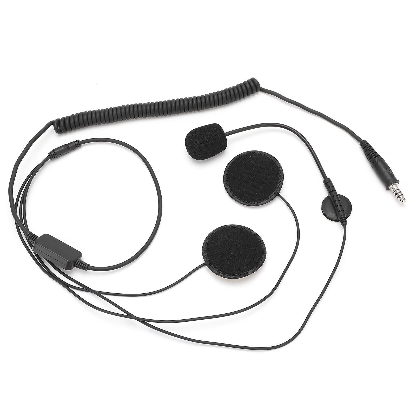 Kit Cuffie Casco con Microfono a Riduzione Dinamica del Rumore Cavo Estensibile 2m per Caschi Integrali Design Ergonomico