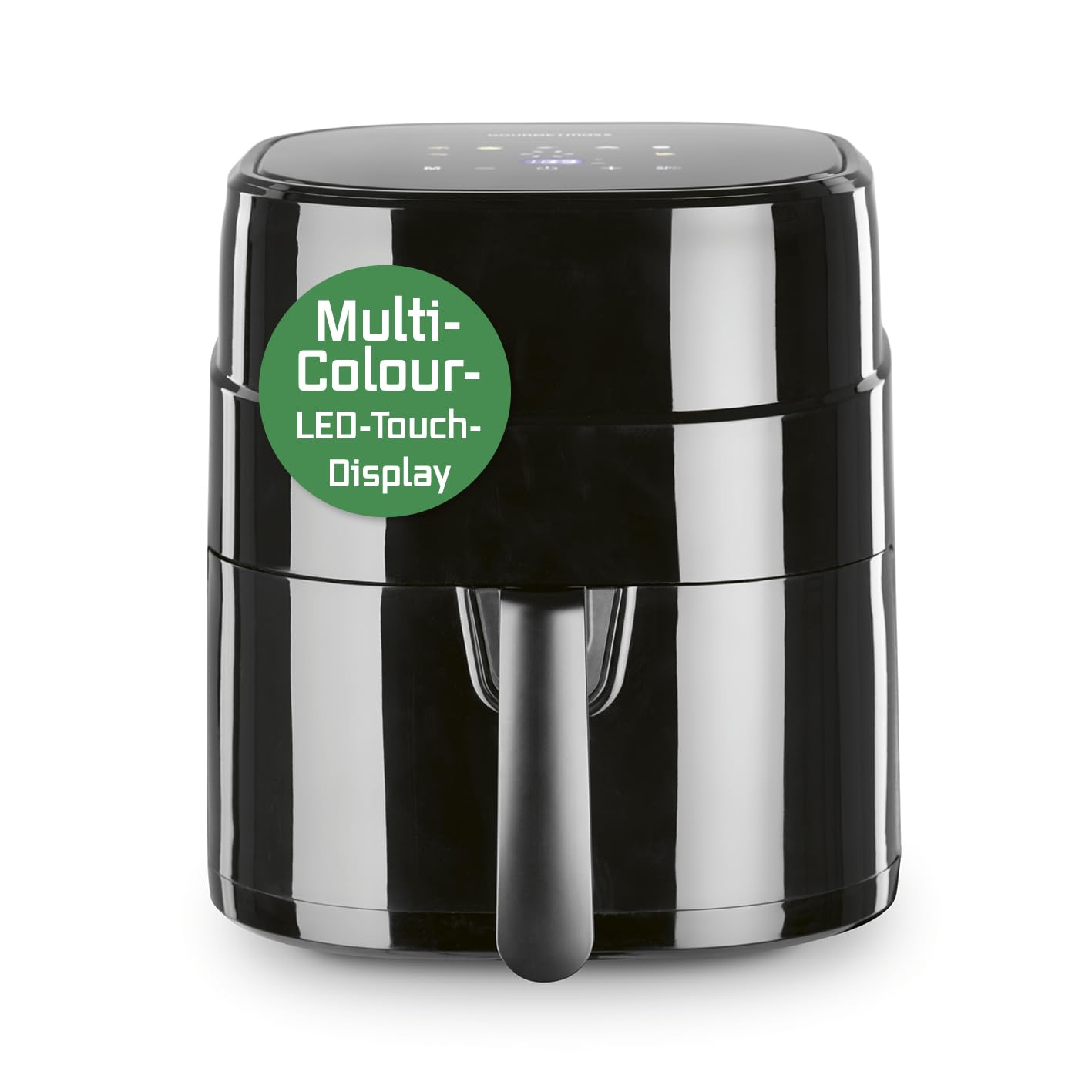 GOURMETmaxx Heißluftfritteuse 4,5L – Airfryer 1400W mit digitalem Farbdisplay, Timer, automatischer Abschaltung & Überhitzungsschutz, spülmaschinenfestes Zubehör, fettfrei frittieren – Schwarz