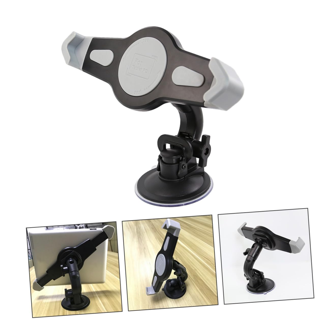 Supporto Tablet Auto con Montaggio Parabrezza per Navigatori Materiale Abs Resistente Compatibile con Tablet di Dimensioni Medie
