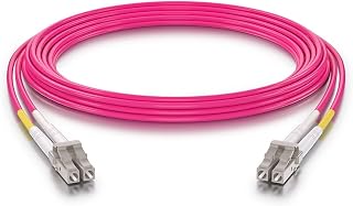 Fiber Patch Cable - LC to LC OM4 10Gb/Gigabit Multi-Mode Jumper Duplex 50/125μm LSZH Fiber Optic Cord for SFP Transceiver, Magenta, 30-Meter (100-ft)