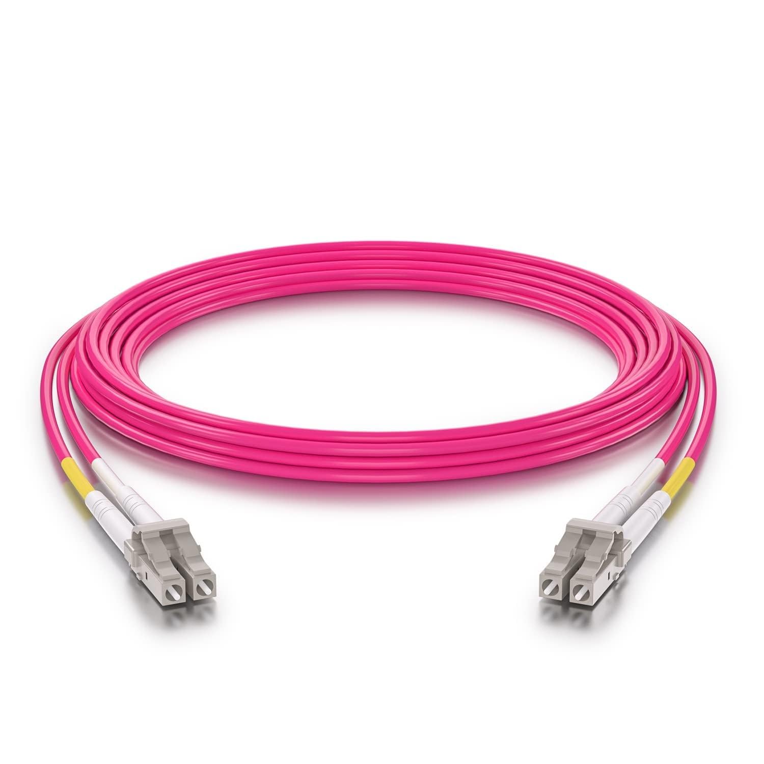 10Gtek Fiber Patch Cable - LC to LC OM4 10Gb/Gigabit Multi-Mode Jumper Duplex 50/125μm LSZH Fiber Optic Cord for SFP Transceiver, Magenta, 2-Meter(6.5-ft)