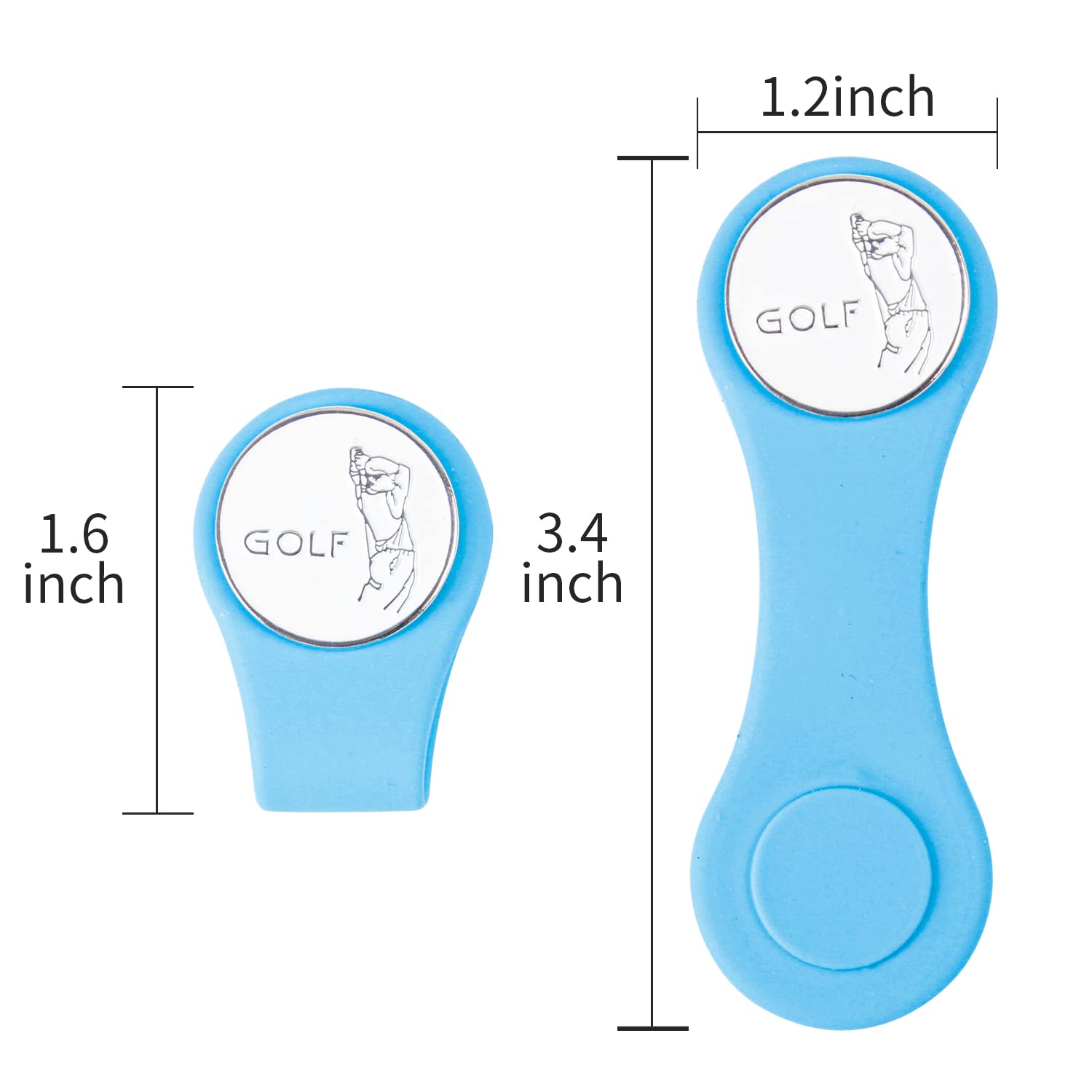 Crestgolf Golf Ball Marker Clip,Silicone Ball Marker Hat Clip Magnetic Holder Durable Removable Attaches Easily to Hats Caps Belt for Women Men Golfer,Pack of 5