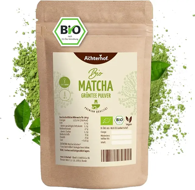 Bio Matcha Grüntee Pulver 100g | Matcha Tee | Vegan & Naturrein