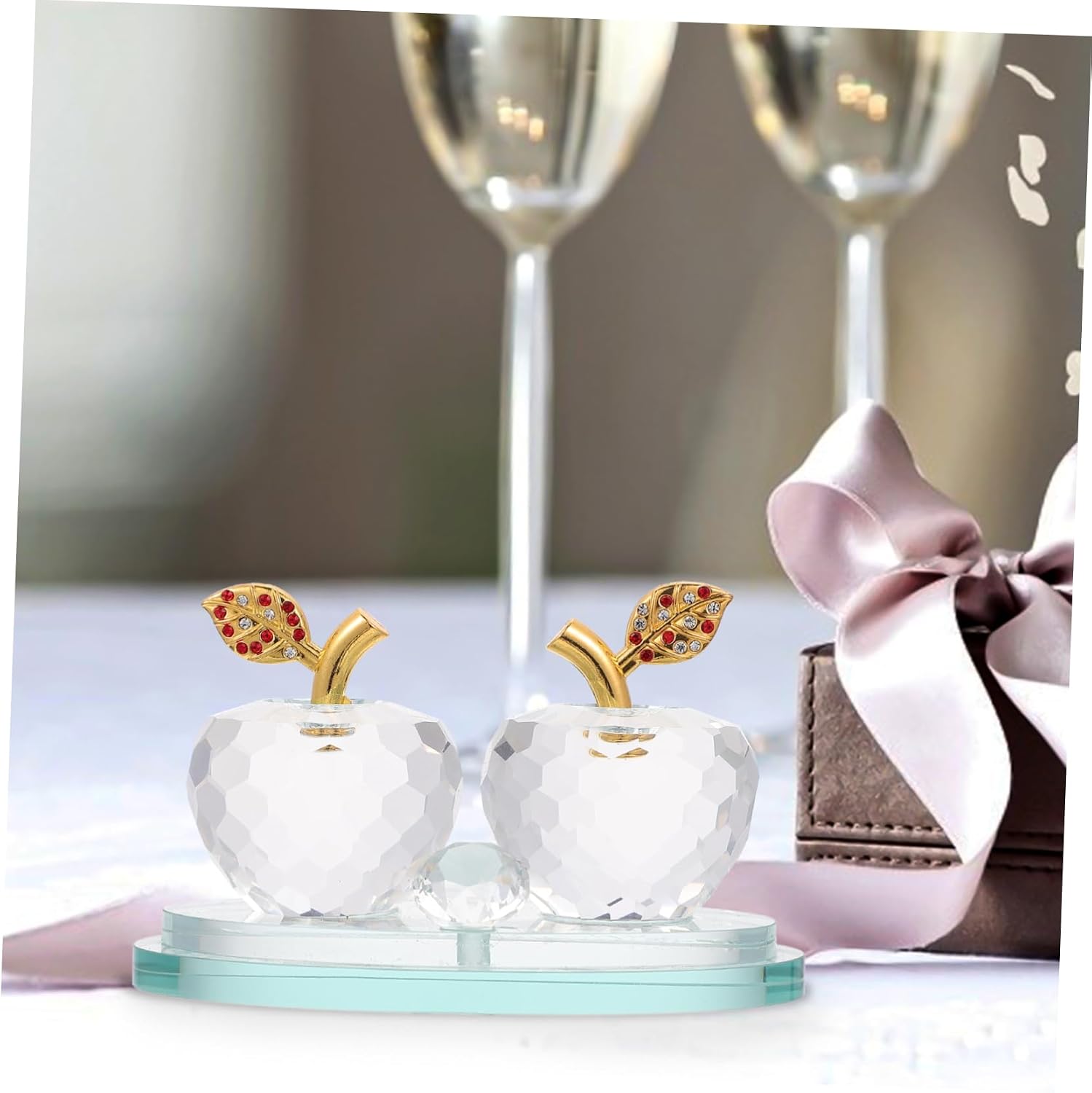 Cabilock 1pc Delicate Christmas Crystal Figurine Craft Elegant Car Interior Ornament for Home Decoration for Adults for Living Room Office and Festive Occasions