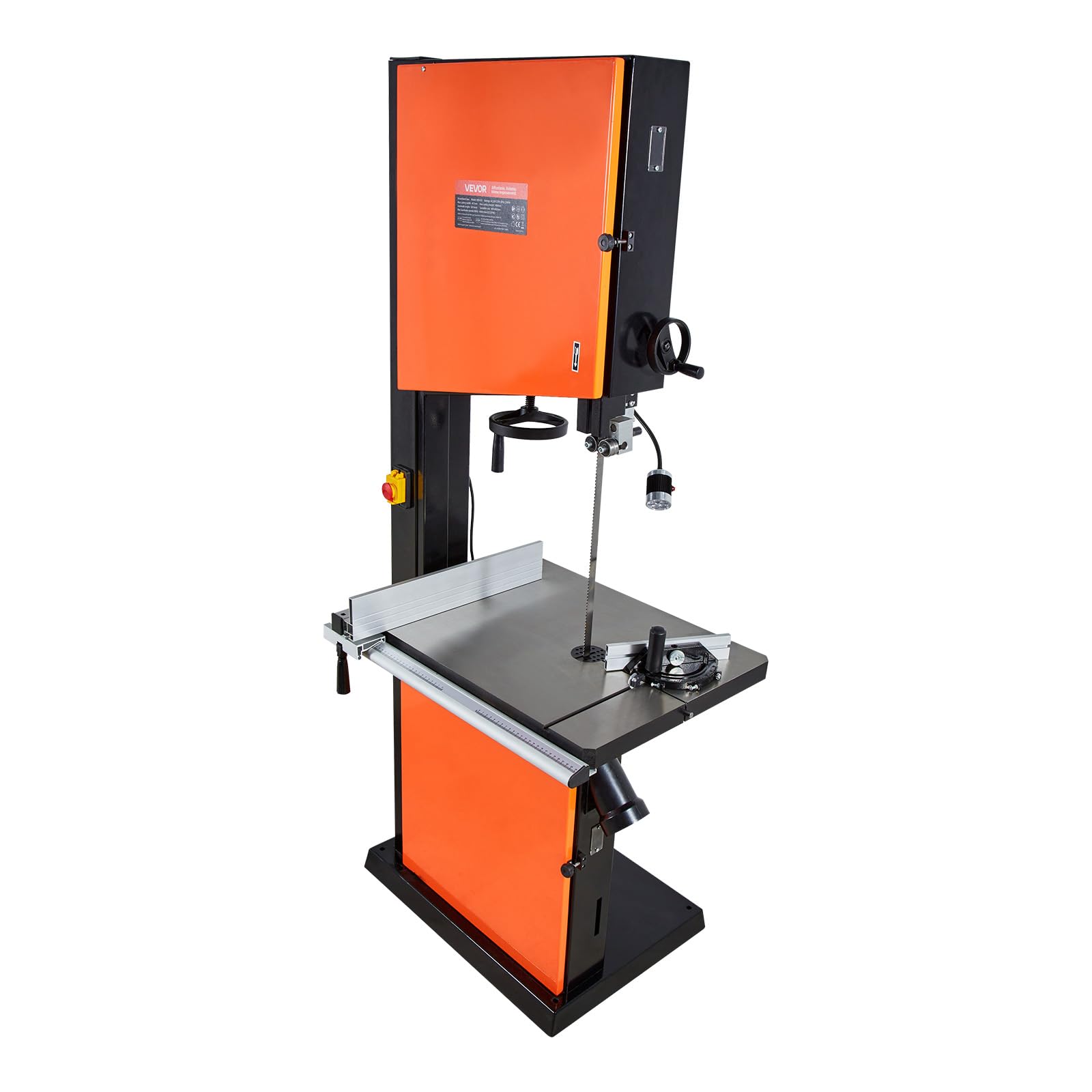 VEVOR Scie à Ruban Bois 2240 W Scie à Ruban de Table Largeur de Coupe 457 mm Hauteur de Coupe 406 mm pour Travail de Bois, Table en Fonte 690x510 mm Éclairage de Travail à 360° avec Guide d'Onglet