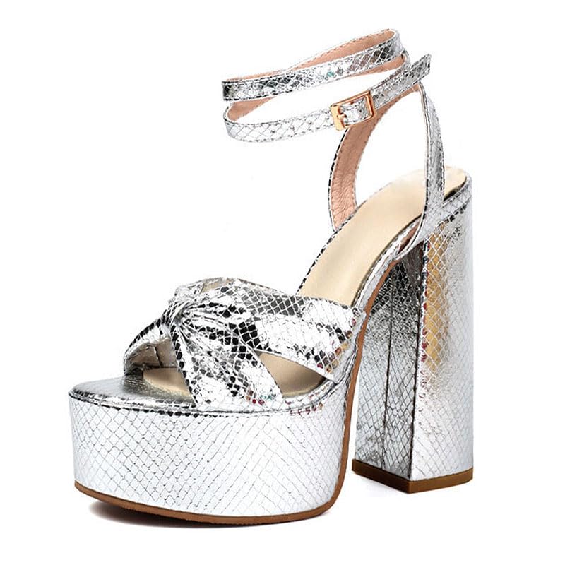 Image of Onlymaker Platform Heels for Women Ankle Strap Chunky High Heel Sandals