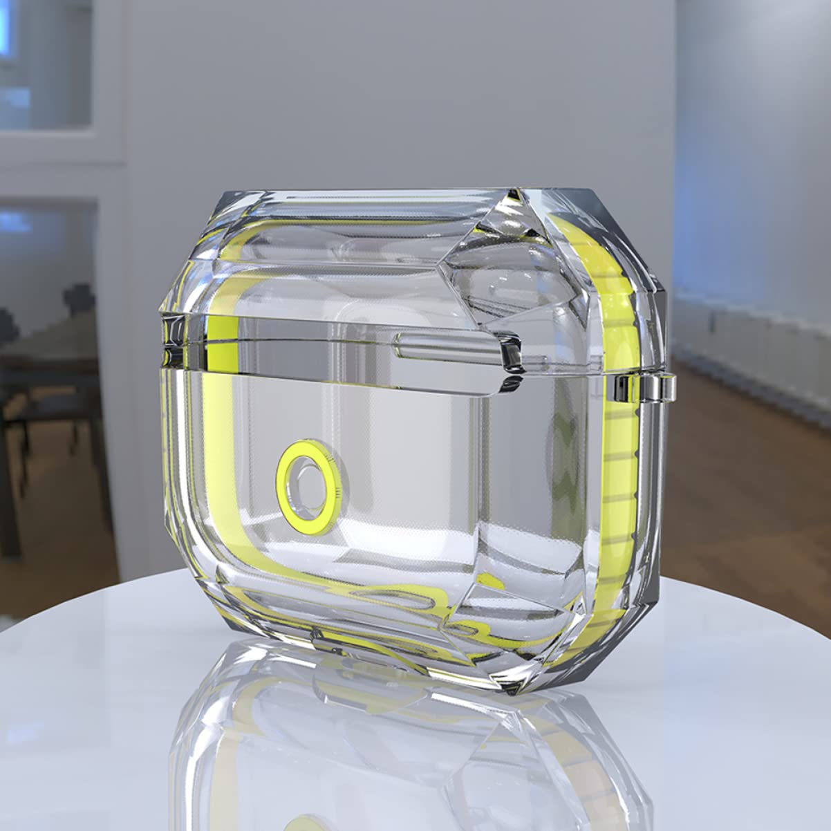 Gatuida 3pezzi Custodia Protettiva Trasparente Tpu Per Auricolari Wireless Compatibile Con Pro Resistente Agli Urti e Ai Graffi Colore Giallo Fluorescente Per Uso Quotidiano e Attività