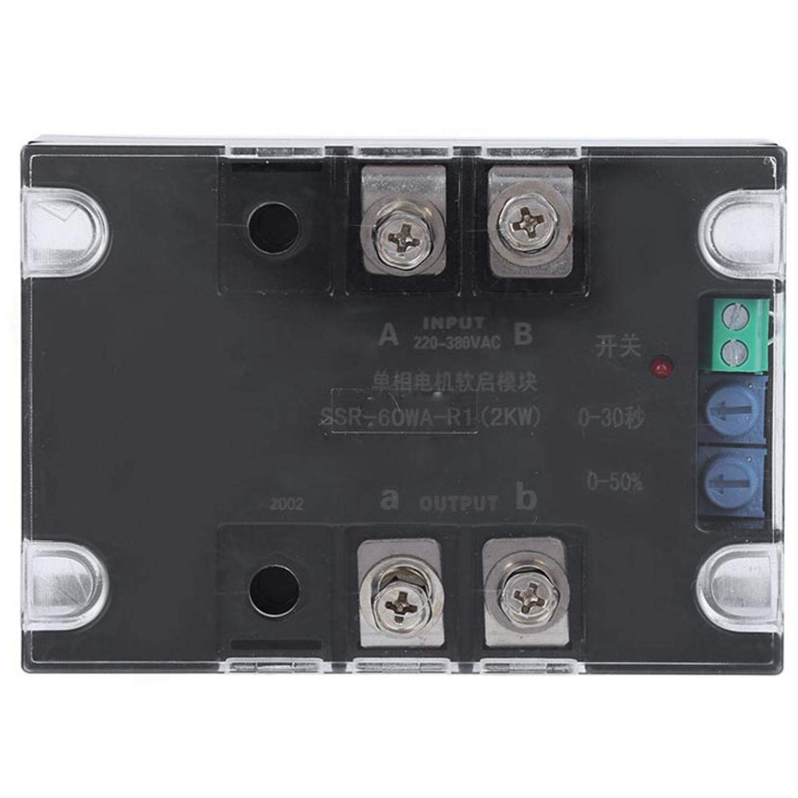 Controlador de arranque suave de motor SSR-60WA-R1 2KW, práctico tablero de arranque de motor, accesorios de motor para arranque de motor monofásico(Module)