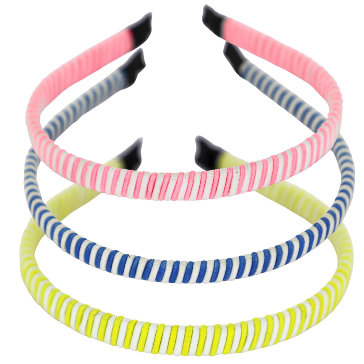 JWELLA Trendy Striped Fabric Headbands for Girls – Pack of 3 Multicolor Hairbands – Comfortable & Non-Slip Hair Accessories-image-25