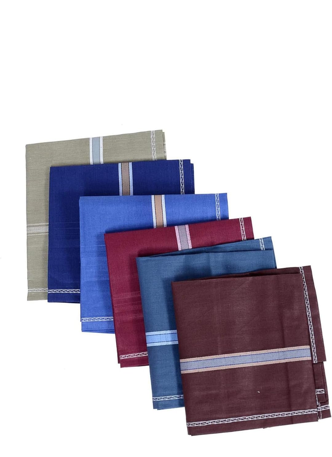 Men's Handkerchiefs, 100% Pure Cotton, Pocket Square Hankies, Classic Plain Pattern Perfect for Gift, Set of 12 (Dark Color) 50x50cm-image-25
