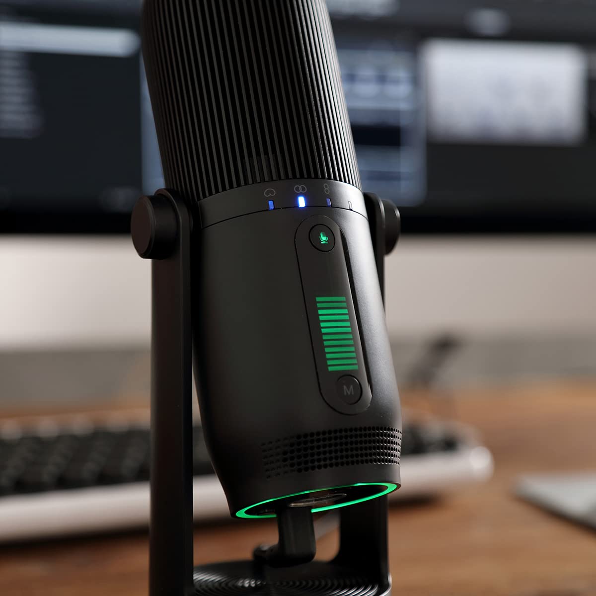 Thronmax Mdrill One (M2) Microfono a condensatore (nero) per registrazioni professionali HD (48 kHz) in qualità da studio per podcast / streaming / chat / gamePlay / Youtube / ecc.