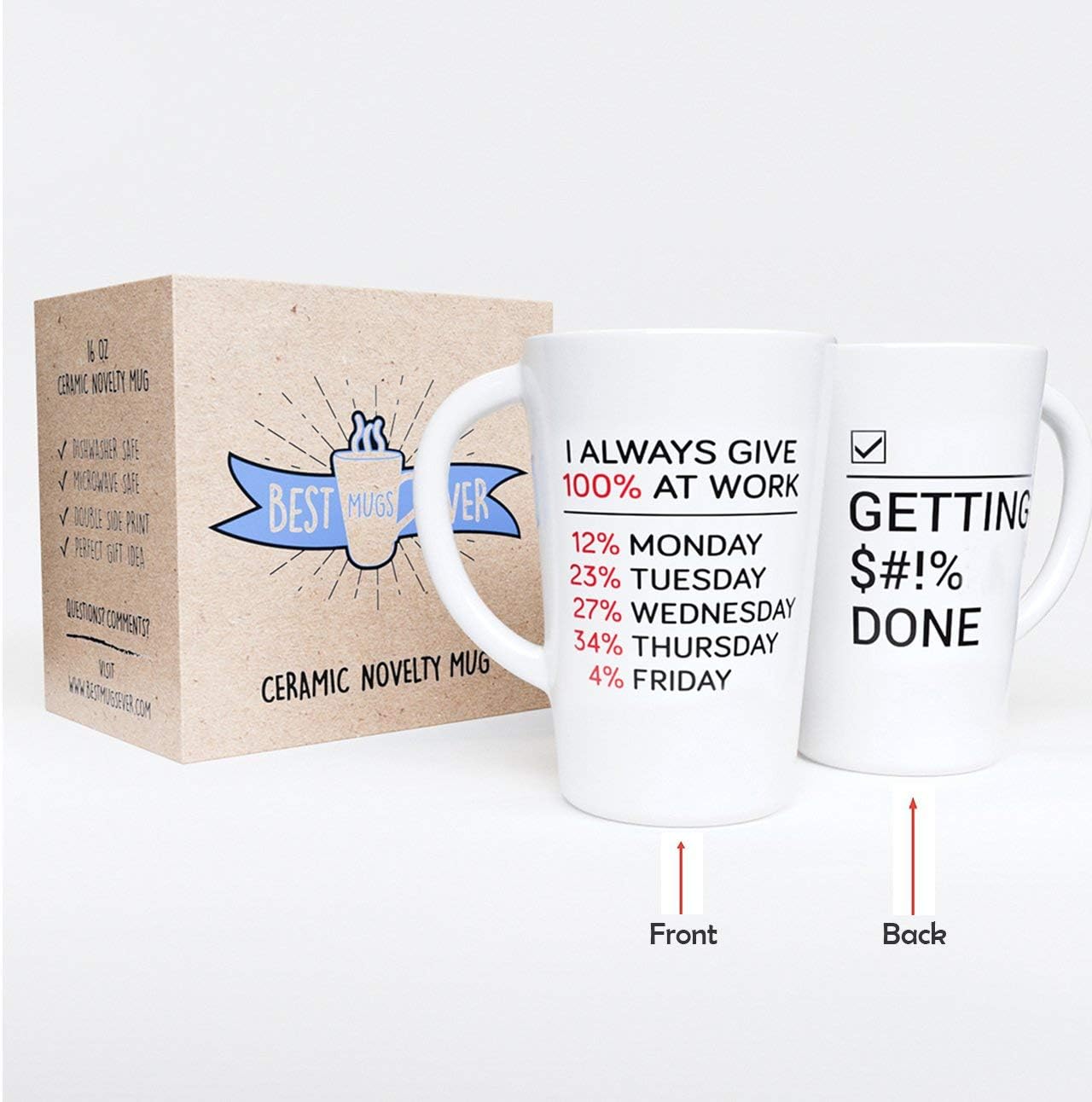 Best Cyber Deals 🔥 Getting $#!% Done - Funny Mug with Quote 16 oz. Novelty Ceramic Mug - Large Mug with Funny Saying - Great Gift - Dishwasher Safe - Double Side Print - Employee Office, Co-Workers, Colleagues Gifts