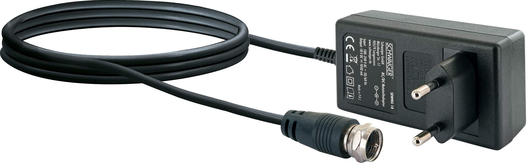 SCHWAIGER 5224 Distribuidor Sat Multiswitch Repartidor Sat Digital de 16 vías con Fuente de alimentación Externa Incl. Accesorios de Montaje