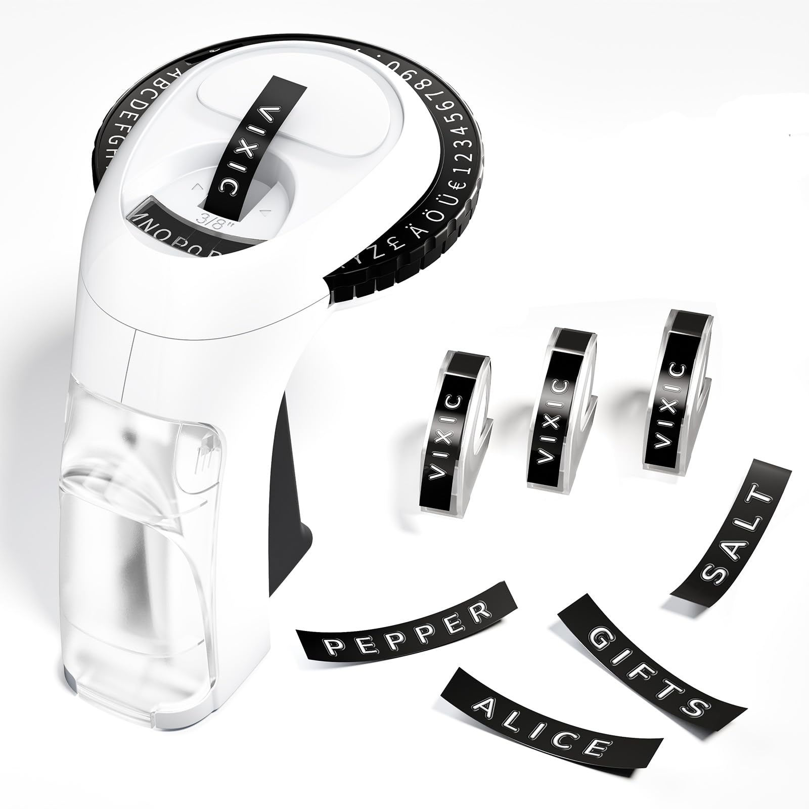 Vixic 3D Etichettatrice a Rilievo, Etichettatrice per goffratura con 3 nastri per etichette, Etichettatrice Omega con 3 Nastro, perfetta per la casa e per fai-da-te