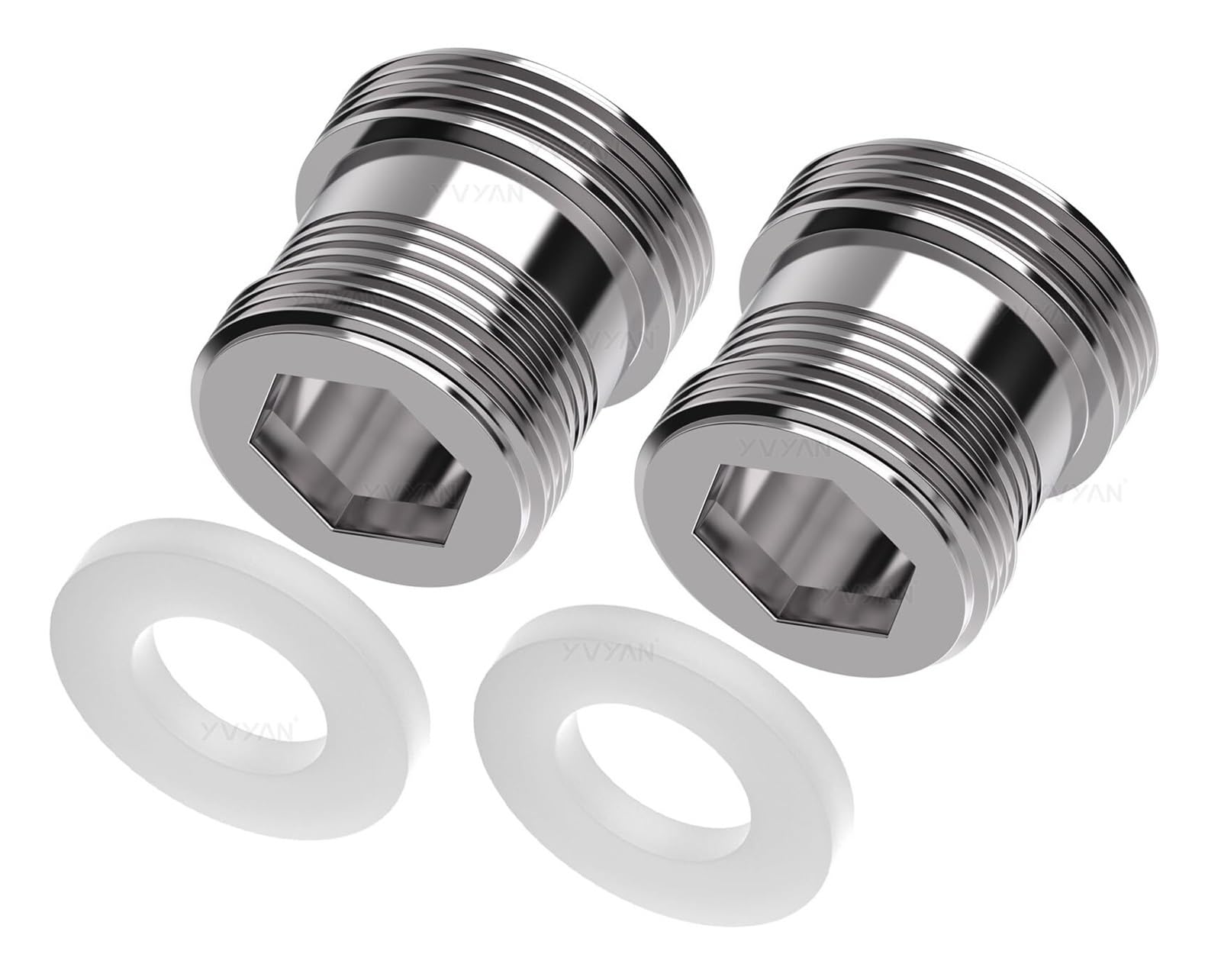 ZQFHSX Faucet Adapter M20 to M22 - Double Thread for Kitchen, Bathroom and Garden faucets, Rubber Gasket Included